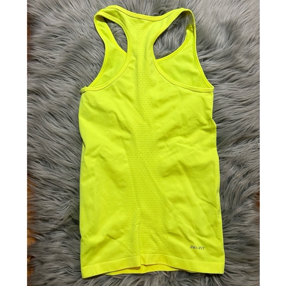 Nike Pro Dri-Fit Training Tank Top Neon Yellow Volt Size Small - Picture 2 of 4